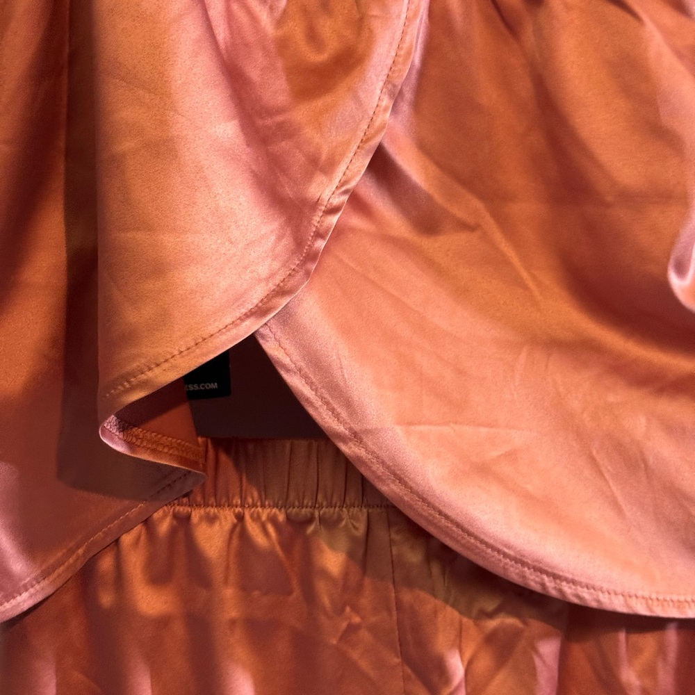 Express Satin Rust Pajama Set - Picture 2 of 5